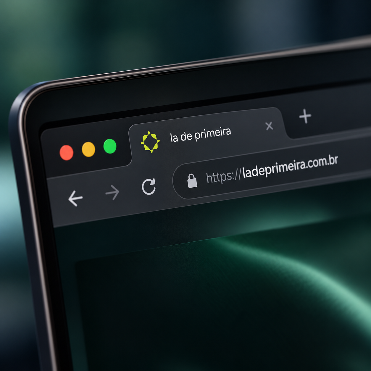 Favicon e identidade da IA de Primeira em um navegador escuro